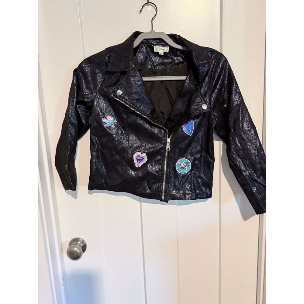 Disney Descendants Black Glitter Moto Jacket – Girls Size Large